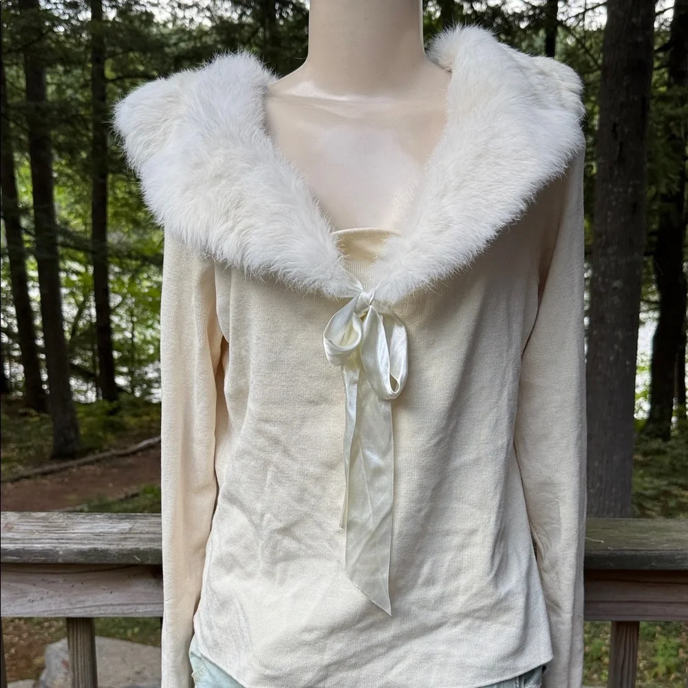 Lillie Rubin Silk Rabbit Fur Sweater NWT